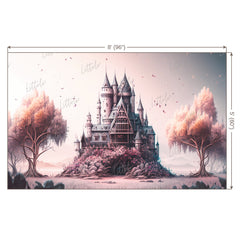 LB0582 Fairytale Princess Prince Castle Backdrop