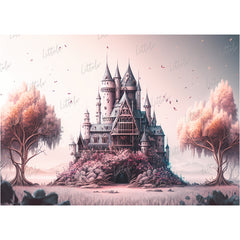 LB0582 Fairytale Princess Prince Castle Backdrop