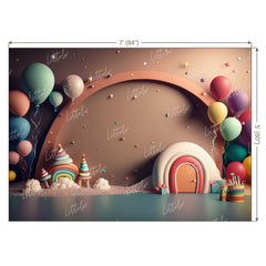 LB0584 Balloons Garland Rainbow Backdrop