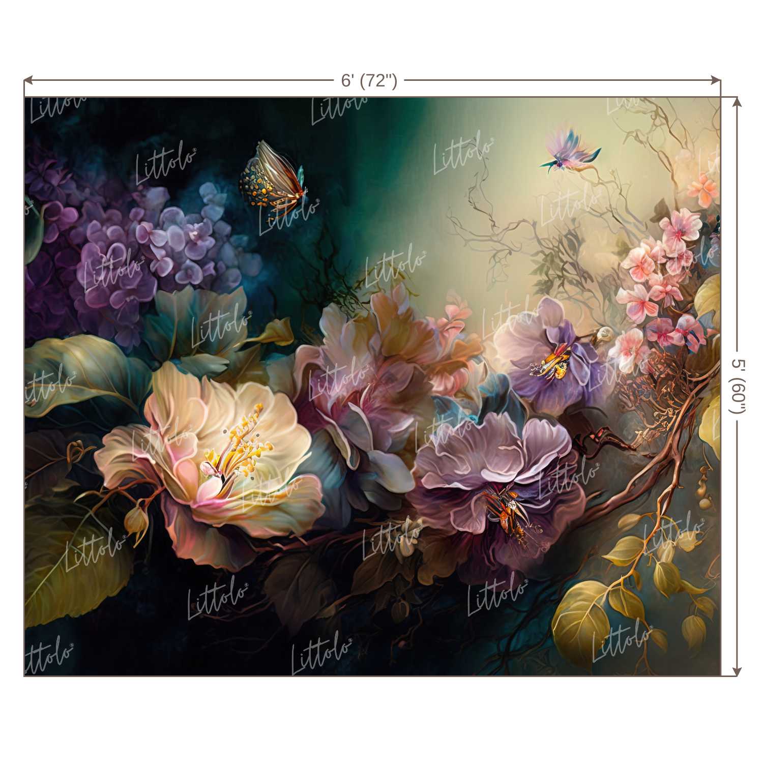 LB0588 Floral Fine Art Backdrop