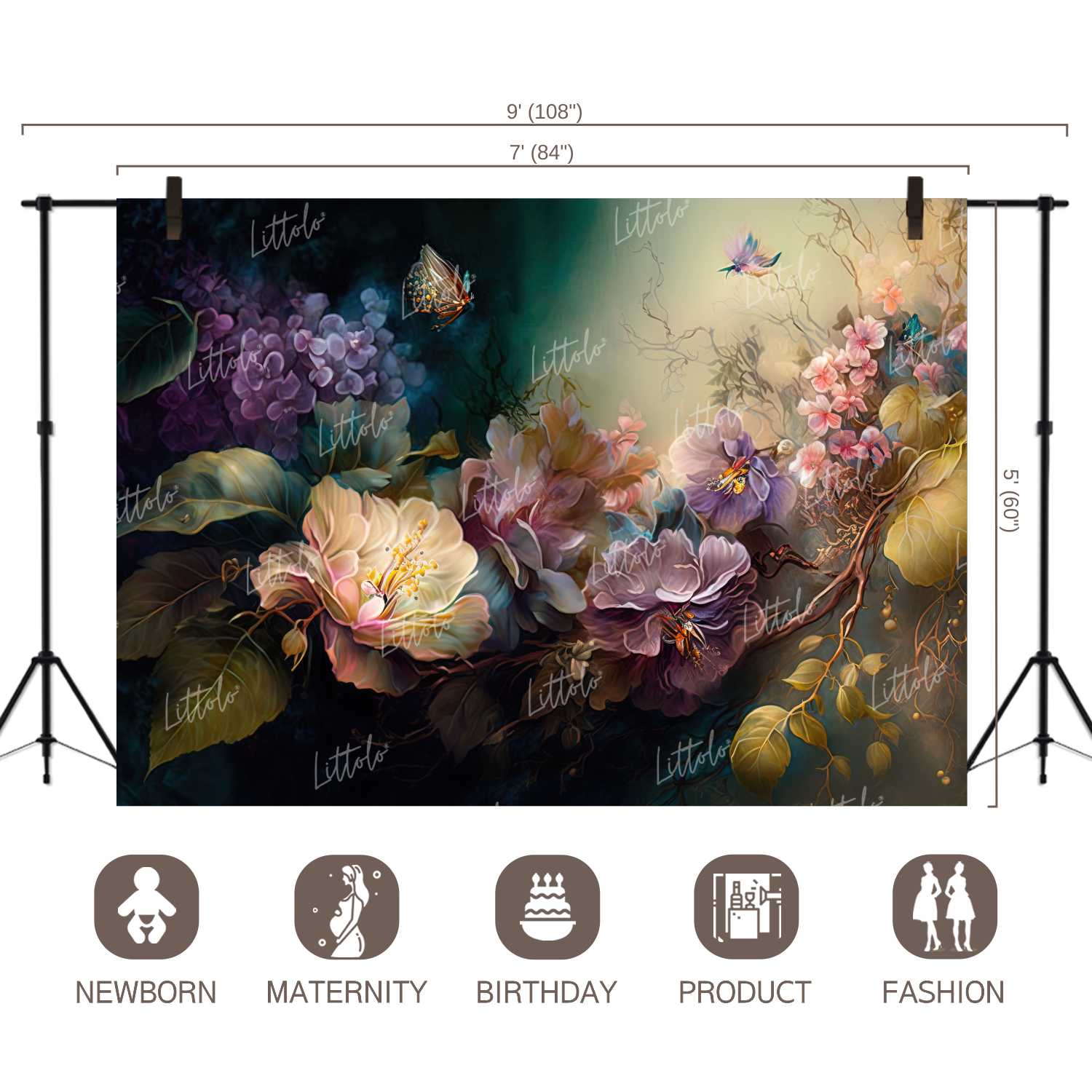 LB0588 Floral Fine Art Backdrop