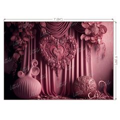 LB0594 Curtain Drape Floral Backdrop