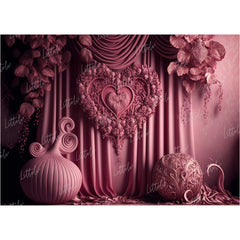 LB0594 Curtain Drape Floral Backdrop