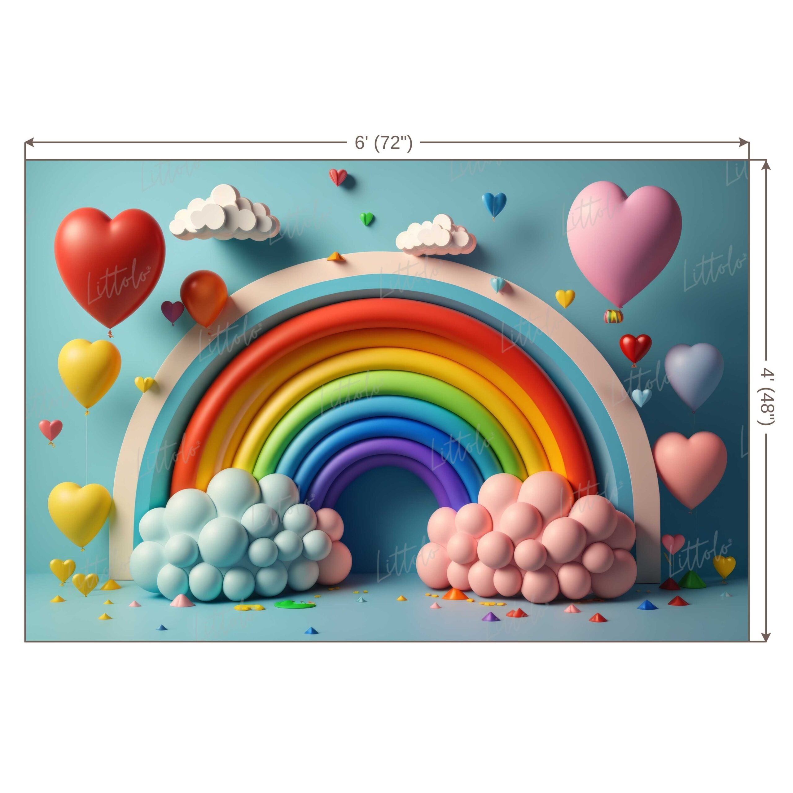 LB0595 Balloons Garland Rainbow Backdrop