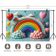 LB0595 Balloons Garland Rainbow Backdrop