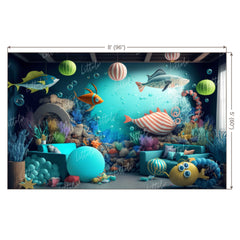 LB0600 Adventure Under The Sea Ocean Mermaid Backdrop