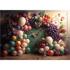 LB0601 Balloons Garland Butterfly Backdrop