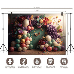 LB0601 Balloons Garland Butterfly Backdrop