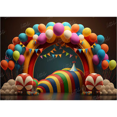 LB0605 Balloons Garland Circus Backdrop