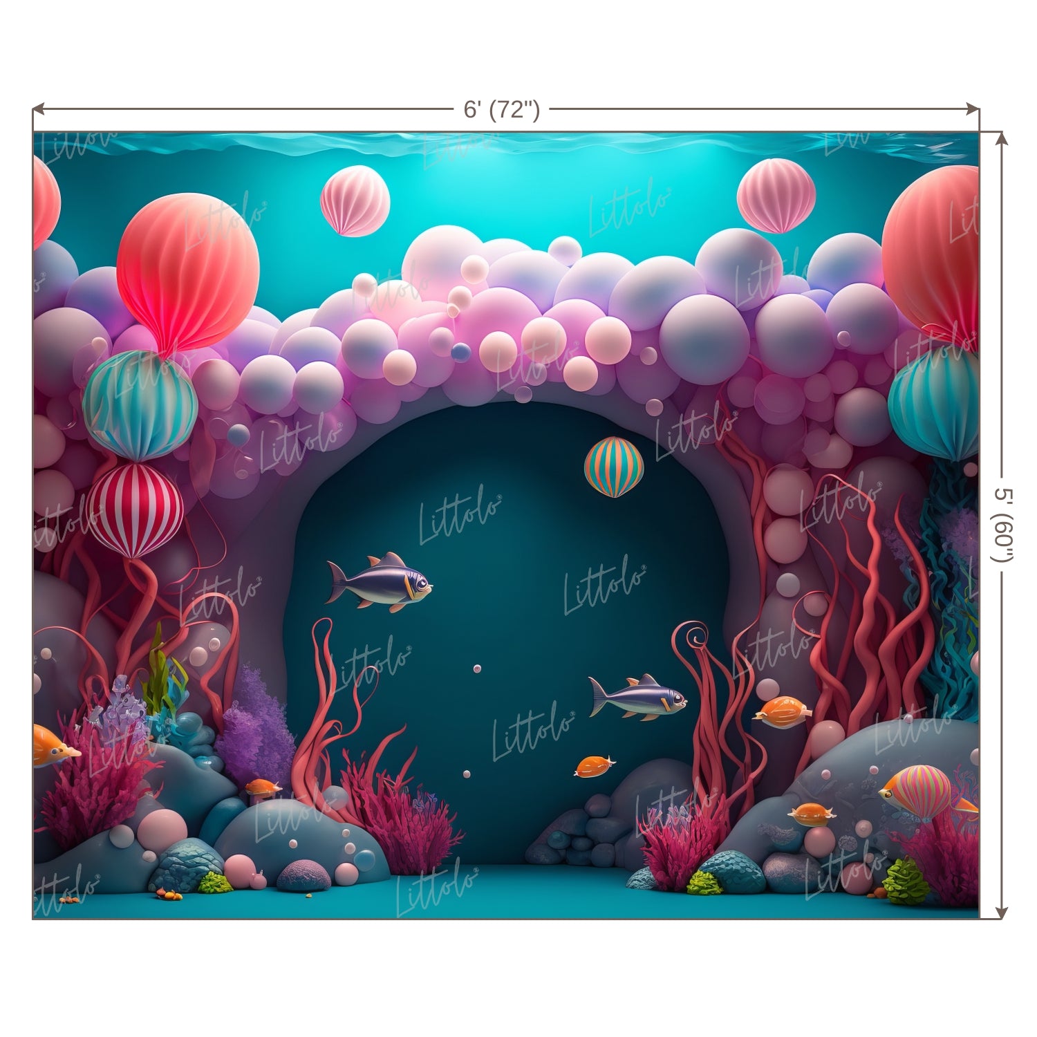 LB0606 Adventure Under The Sea Ocean Mermaid Backdrop