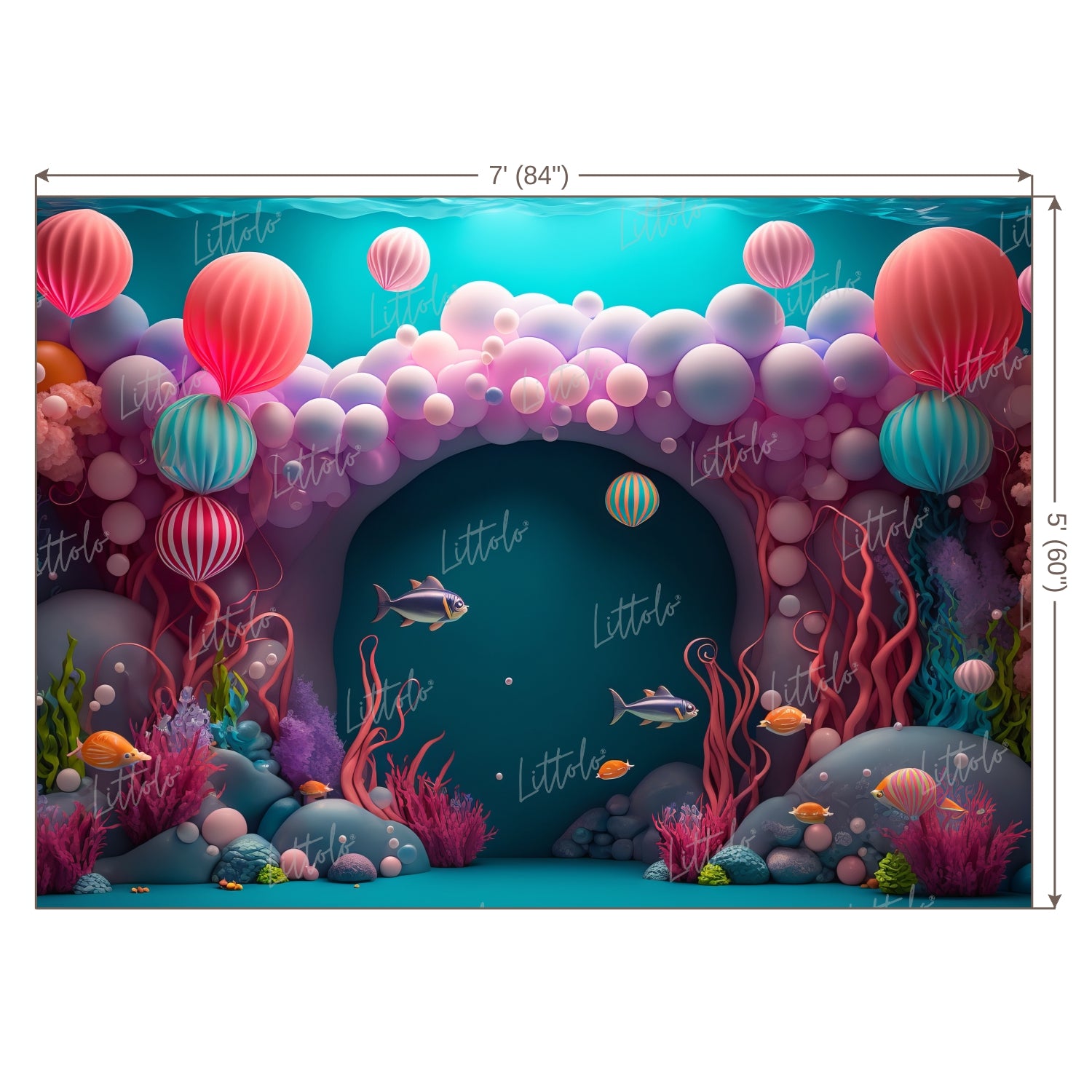 LB0606 Adventure Under The Sea Ocean Mermaid Backdrop