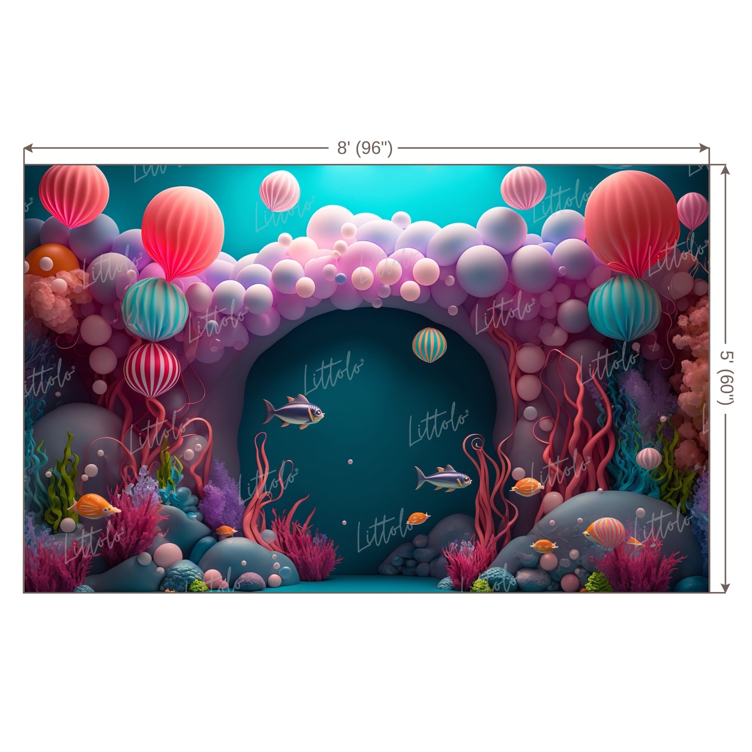 LB0606 Adventure Under The Sea Ocean Mermaid Backdrop