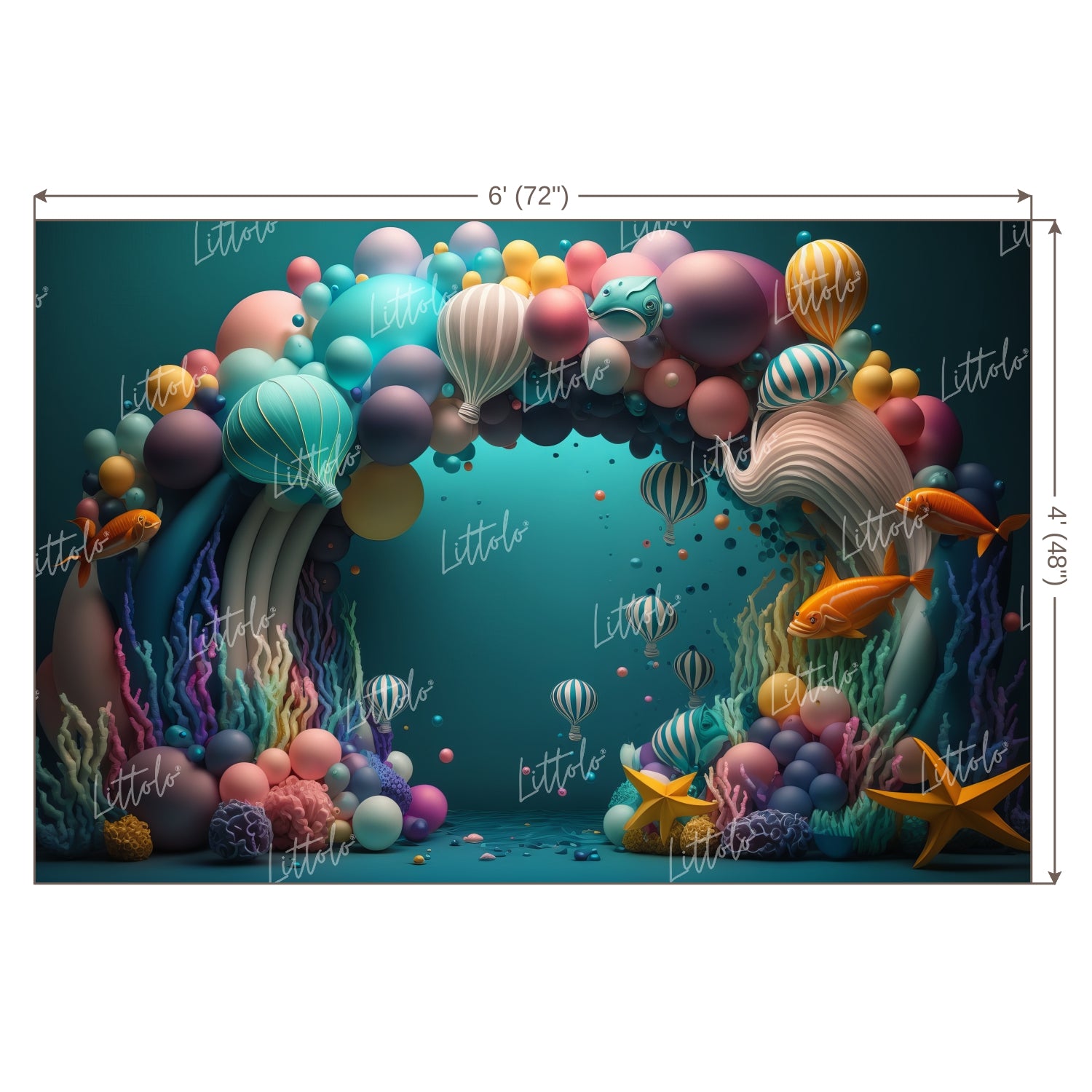 LB0609 Adventure Under The Sea Ocean Little Backdrop