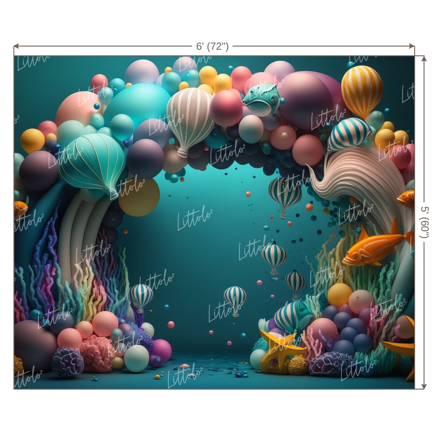 LB0609 Adventure Under The Sea Ocean Little Backdrop