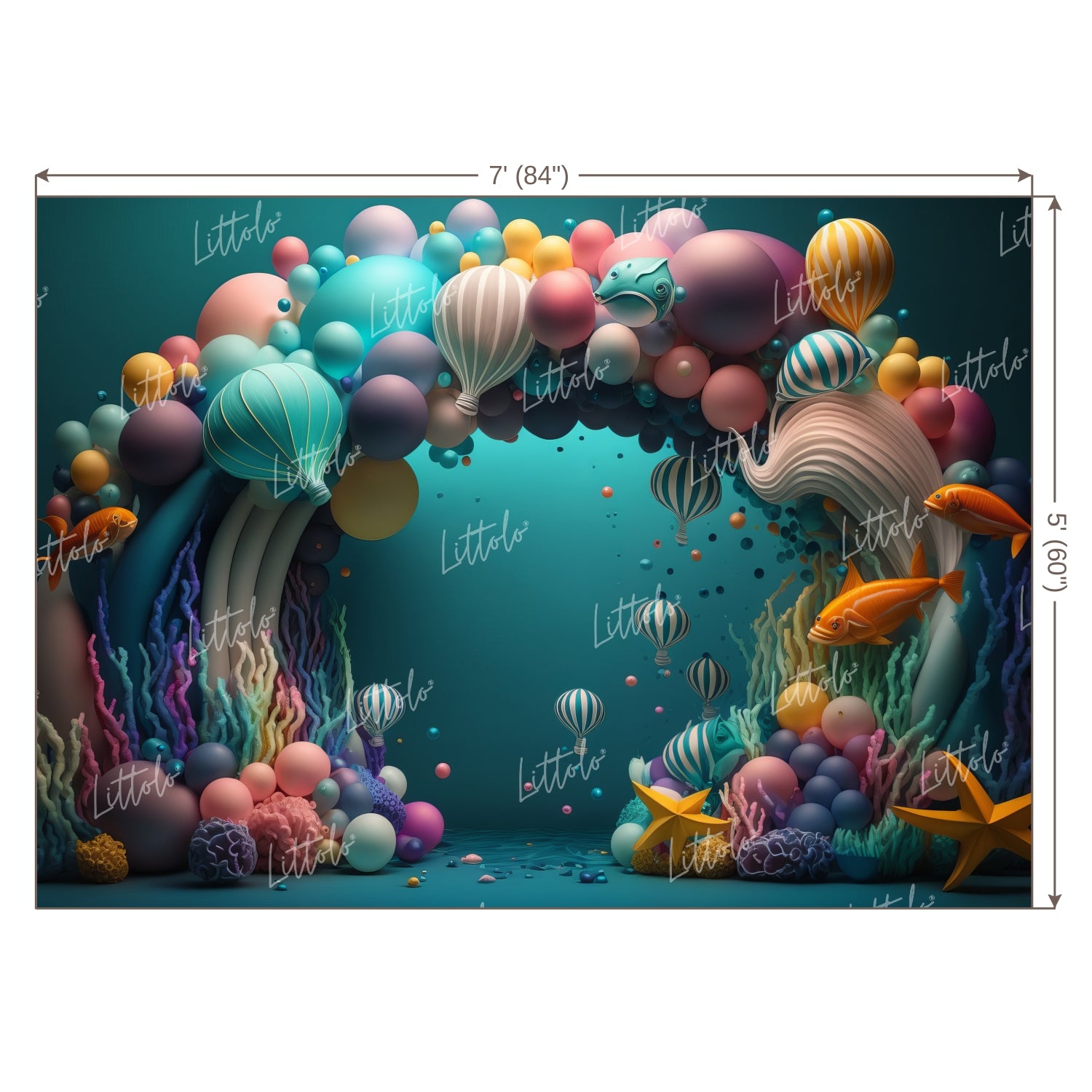 LB0609 Adventure Under The Sea Ocean Little Backdrop