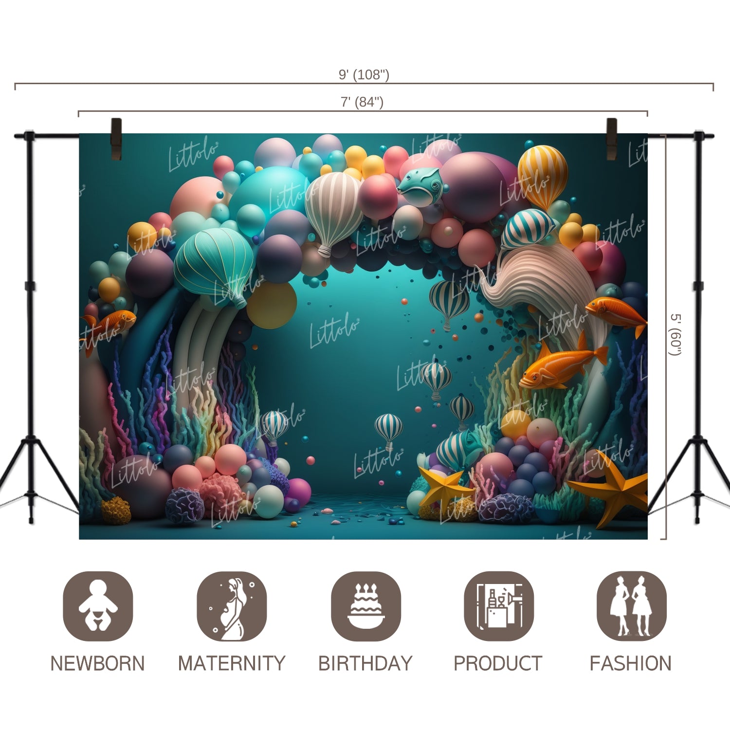 LB0609 Adventure Under The Sea Ocean Little Backdrop