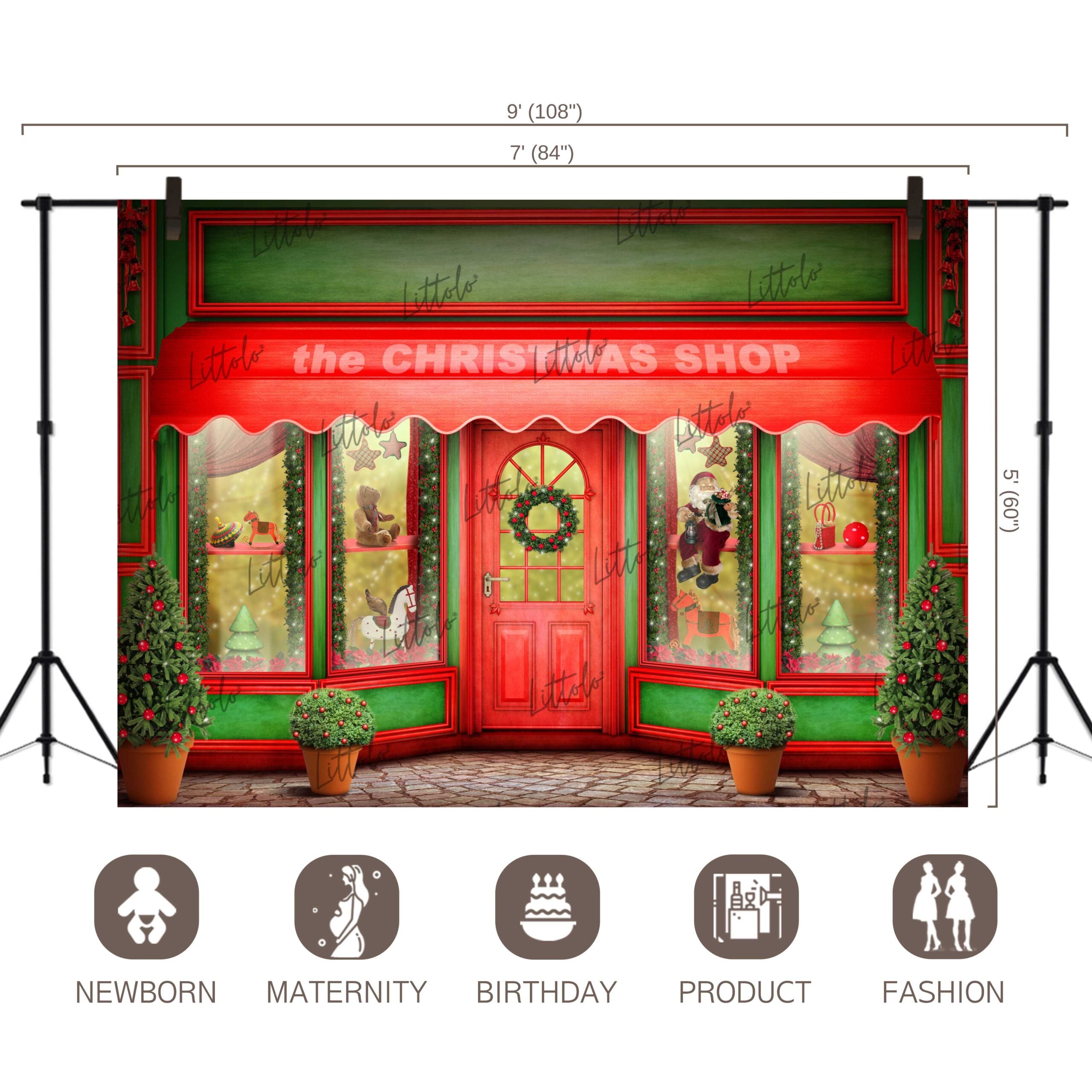 LB0613 Christmas Shop Backdrop