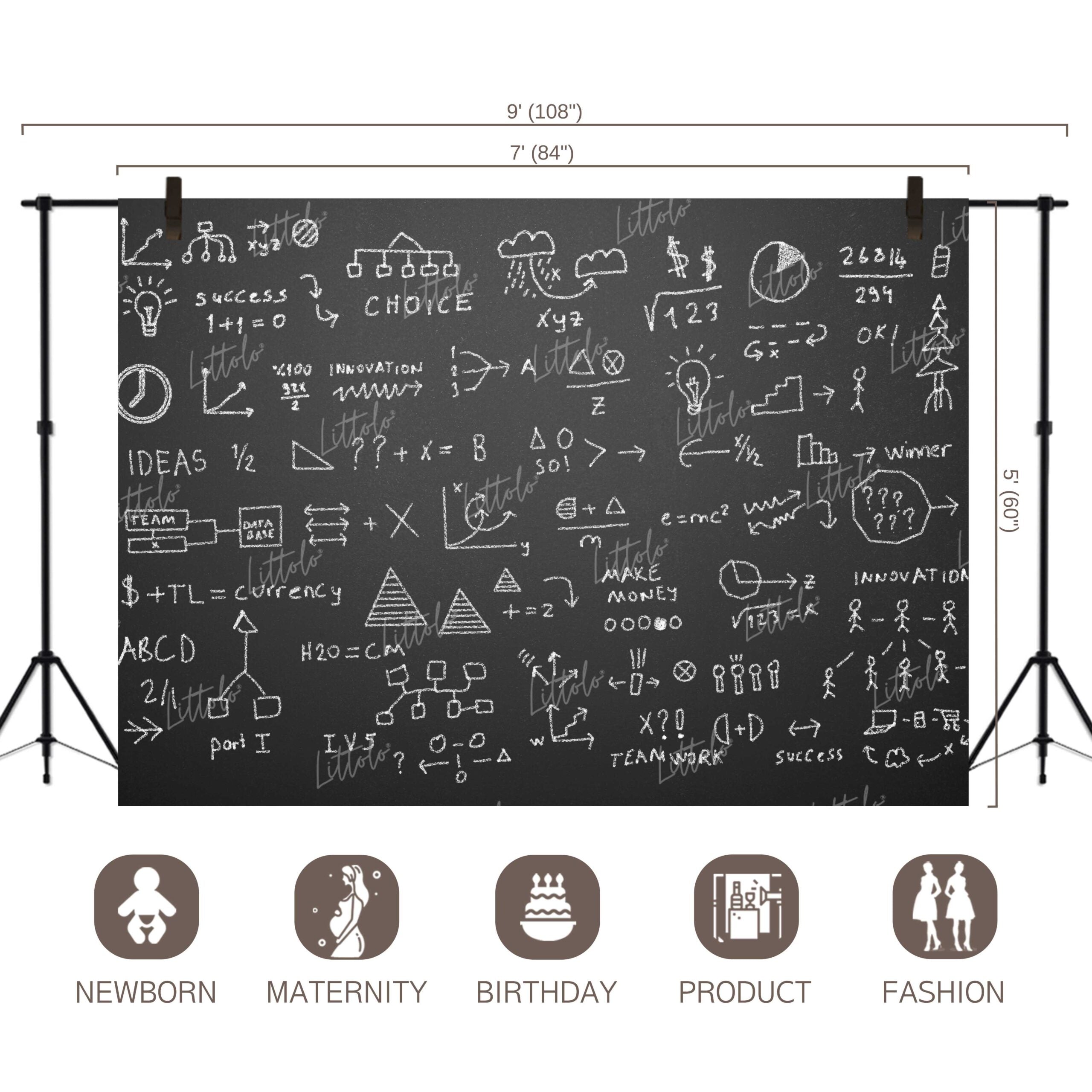 LB0614 Back to School Chalk Board Backdrop