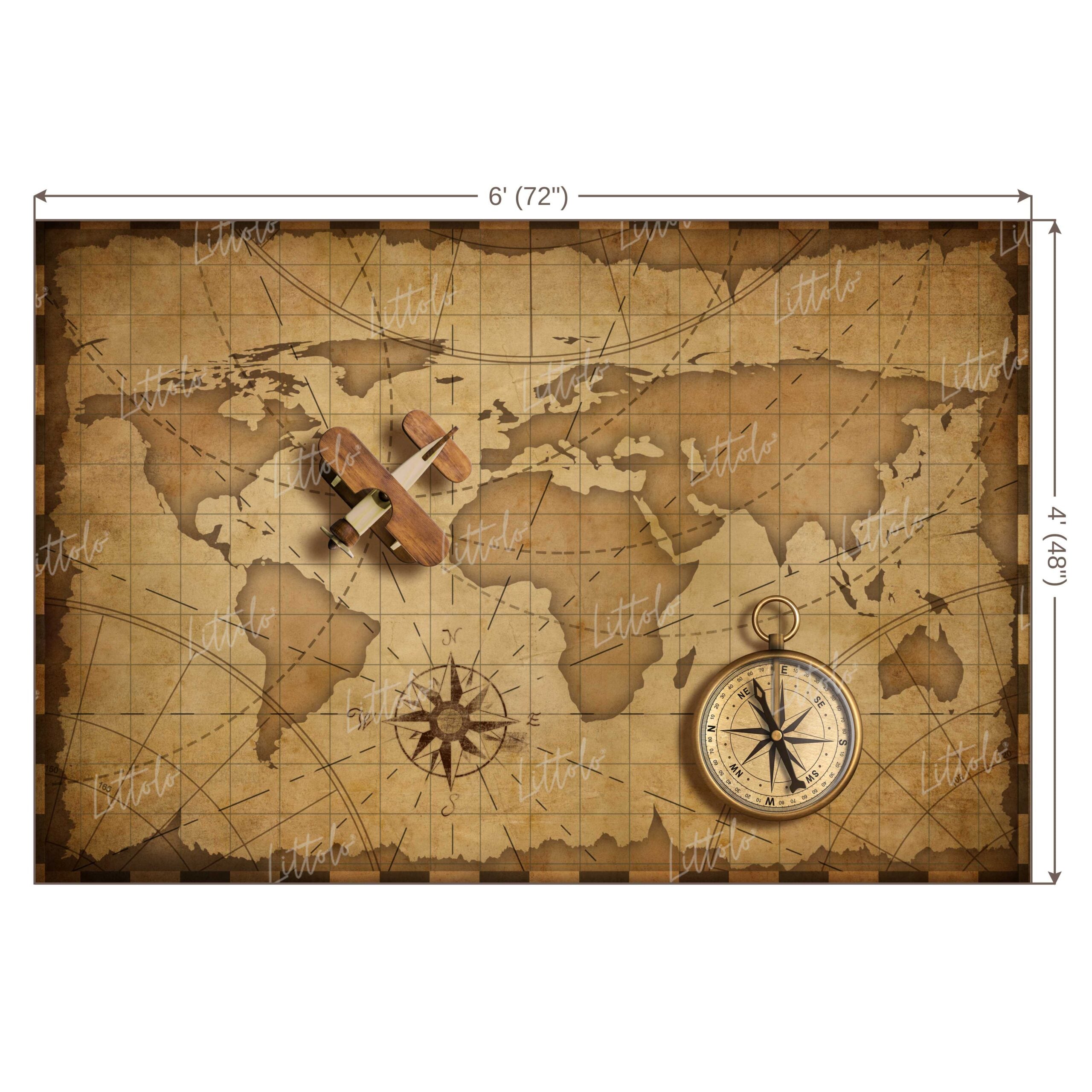 LB0616 World Map Backdrop