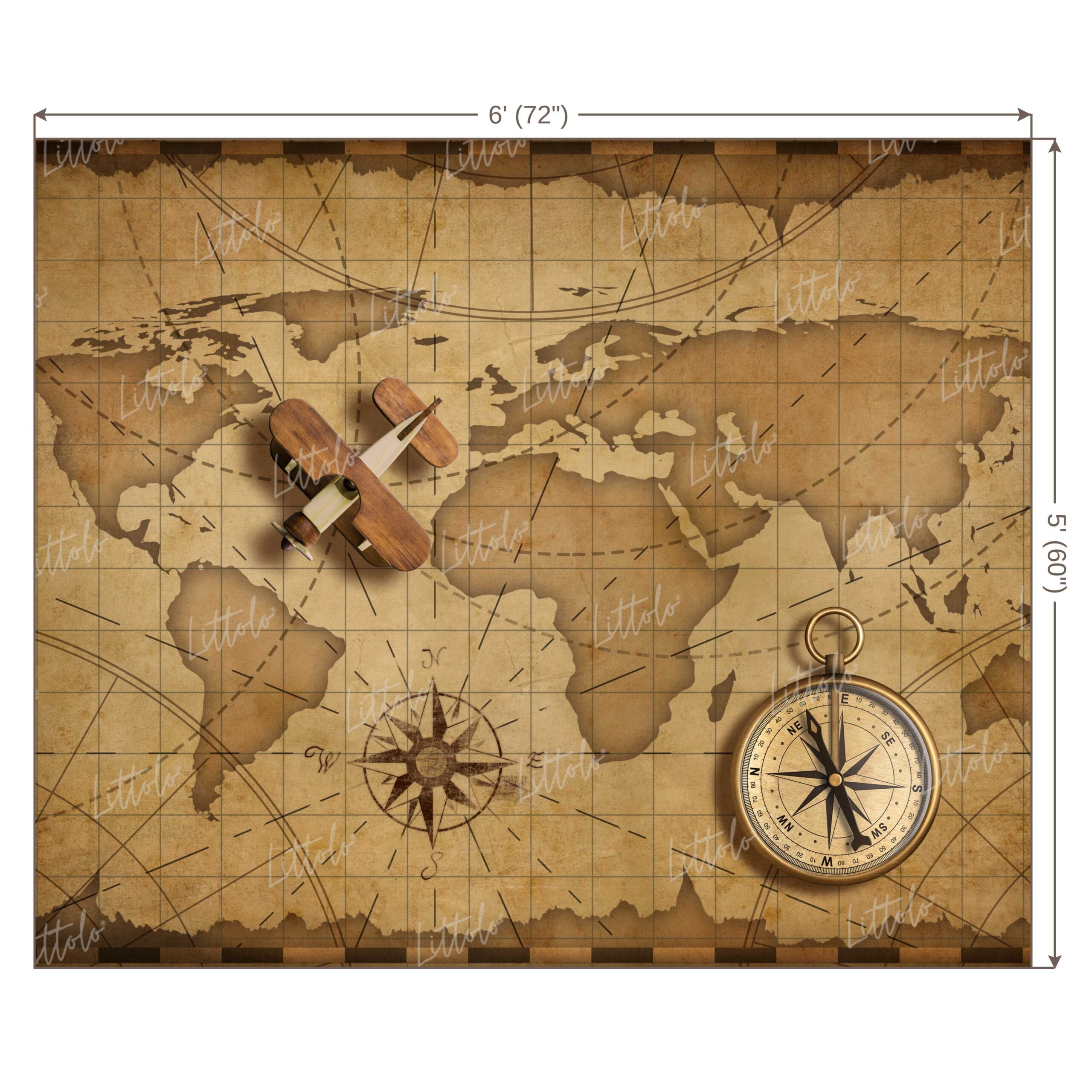 LB0616 World Map Backdrop