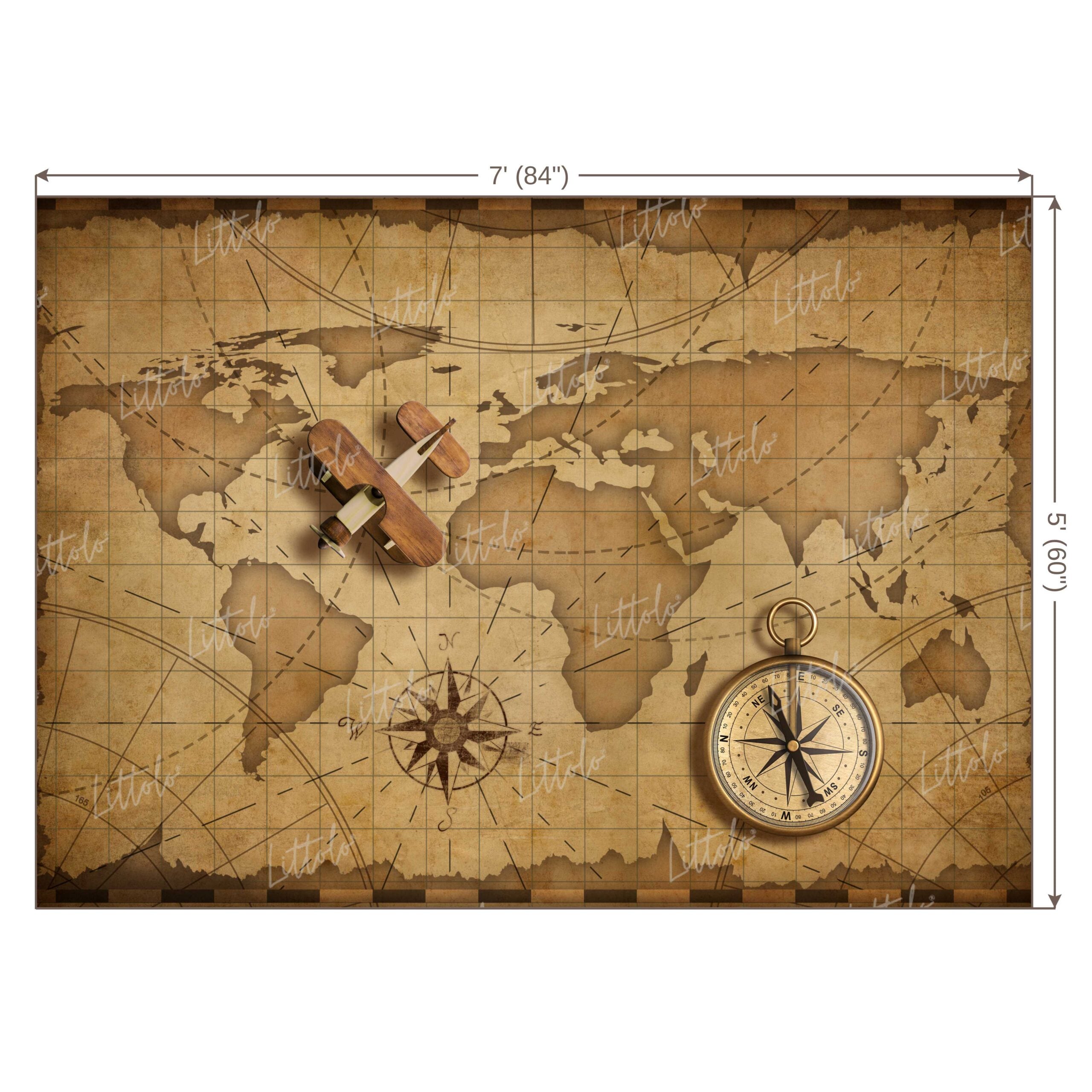 LB0616 World Map Backdrop