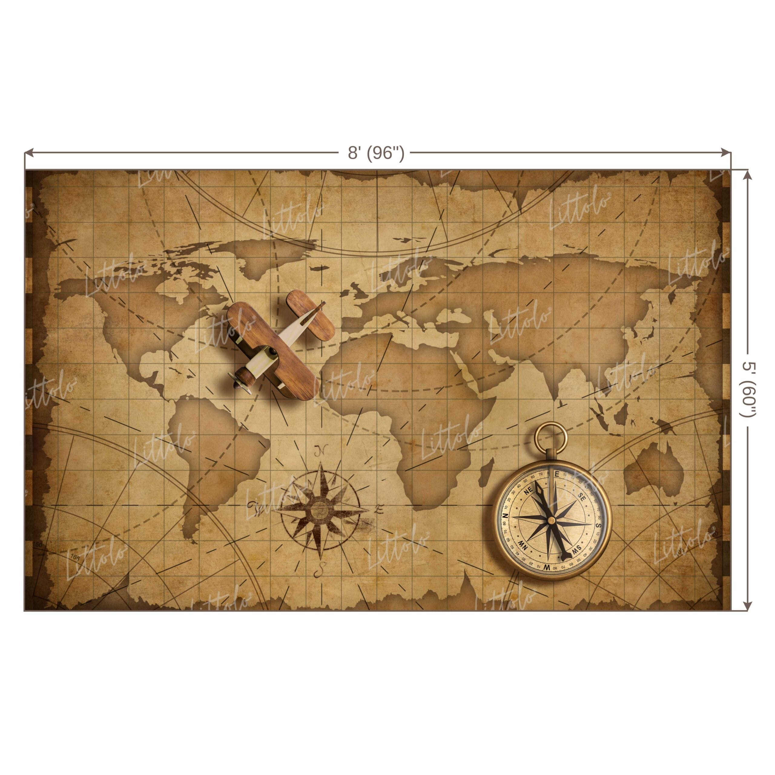 LB0616 World Map Backdrop