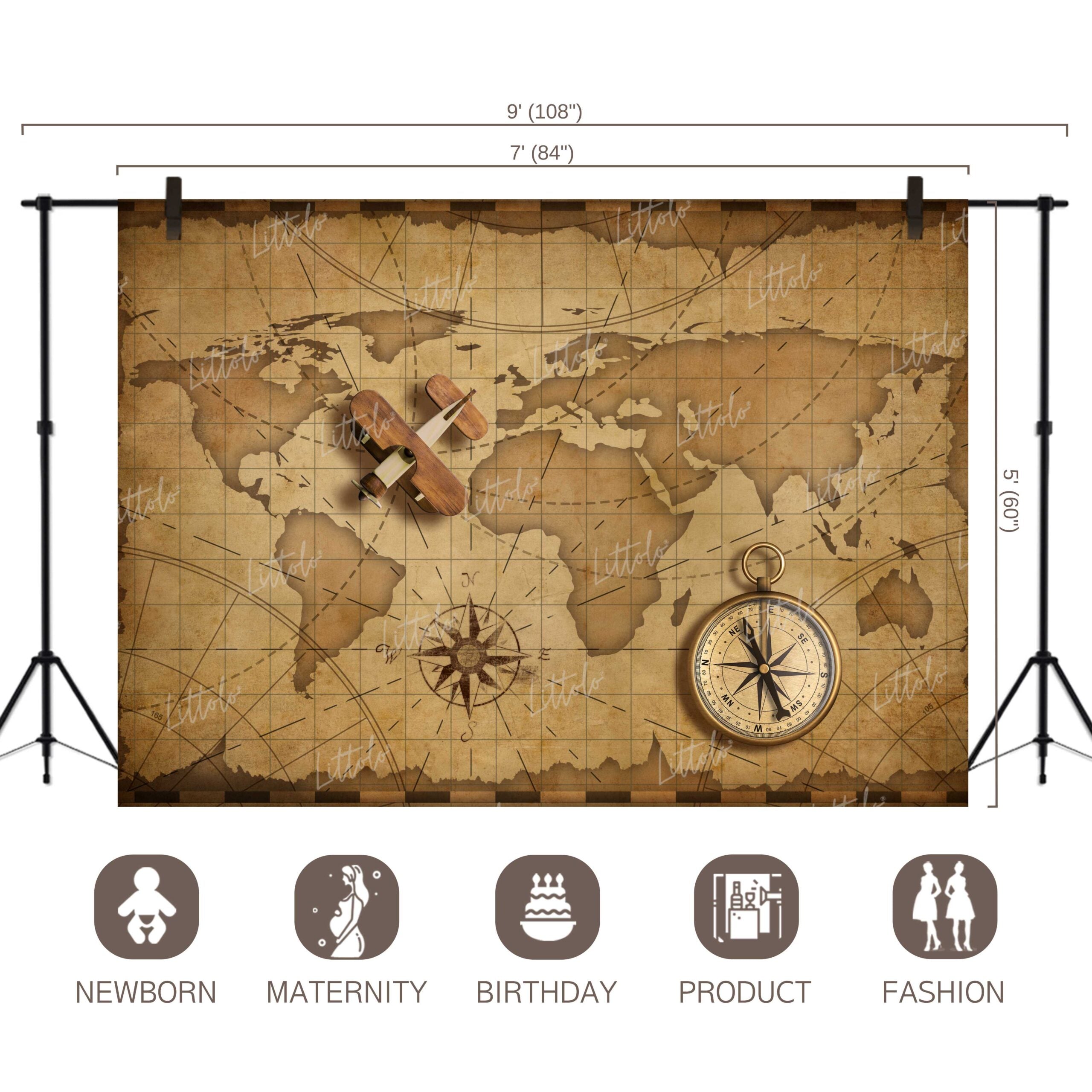 LB0616 World Map Backdrop