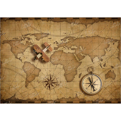 LB0616 World Map Backdrop