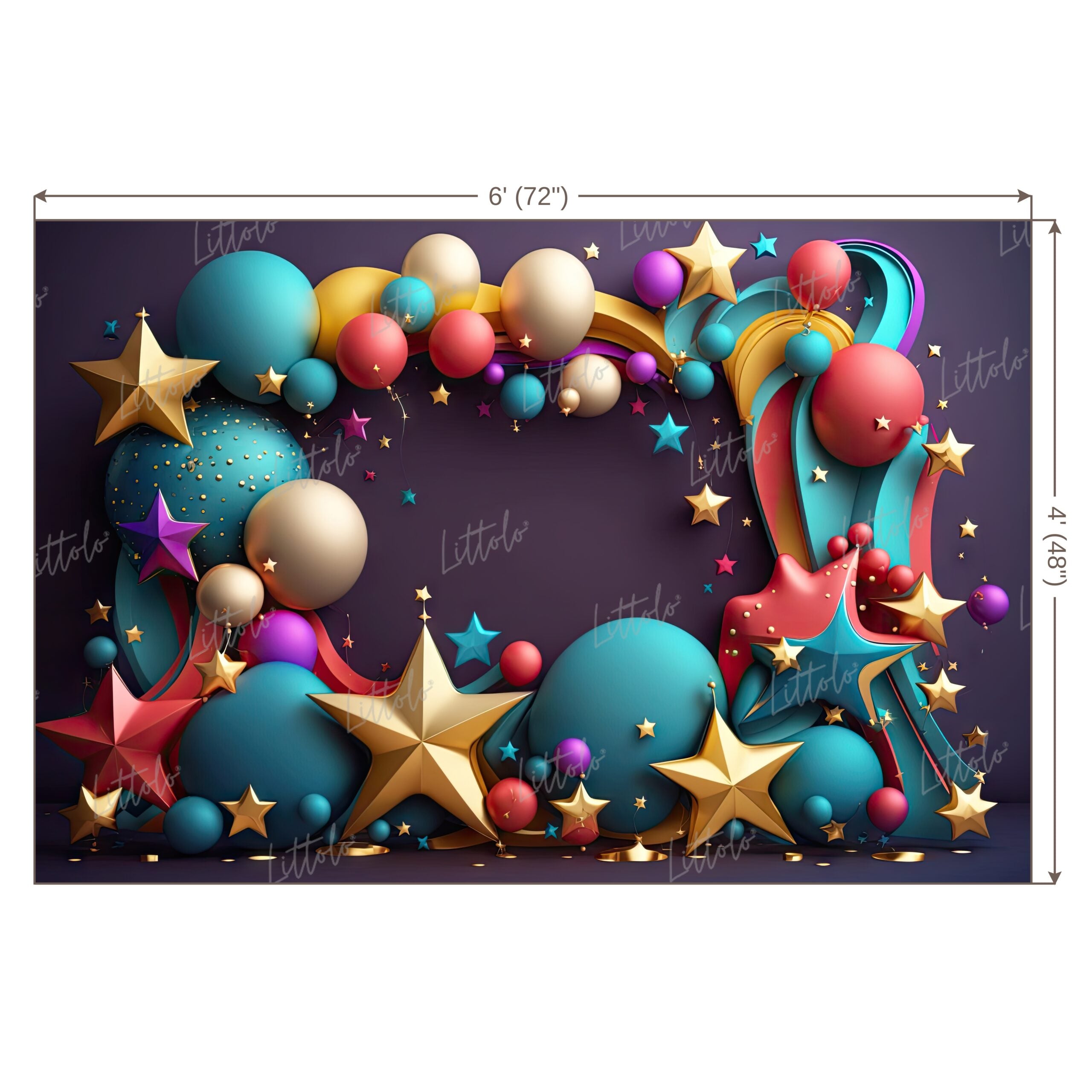 LB0622 Balloons Garland Star Backdrop