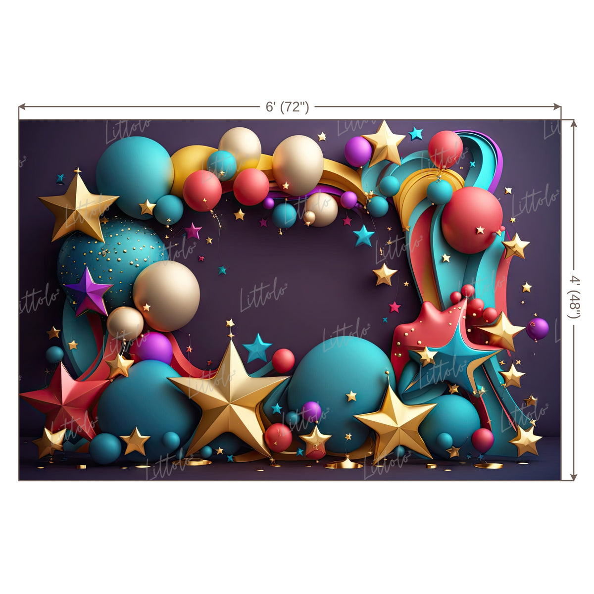 LB0622 Balloons Garland Star Backdrop