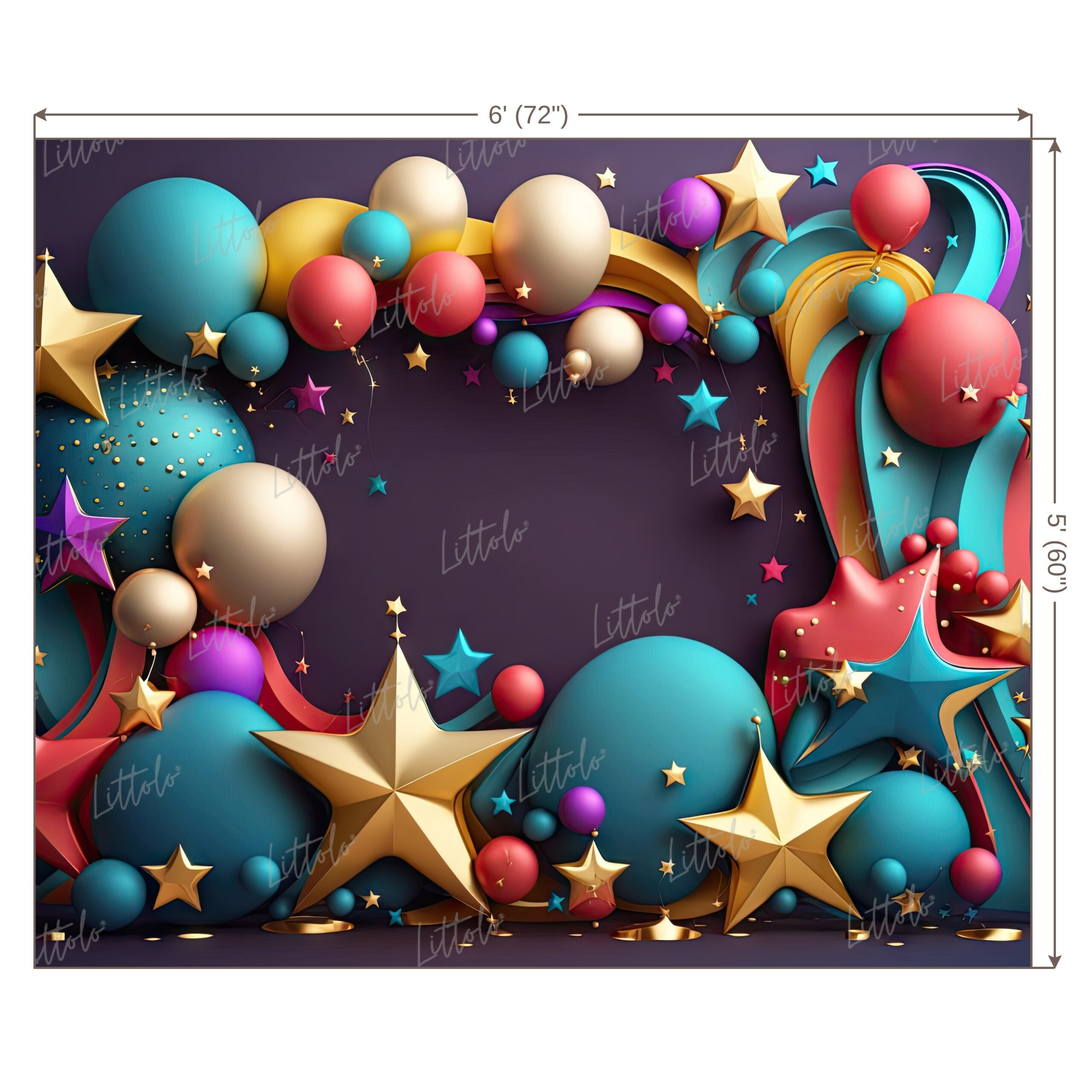 LB0622 Balloons Garland Star Backdrop