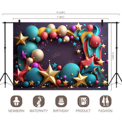 LB0622 Balloons Garland Star Backdrop