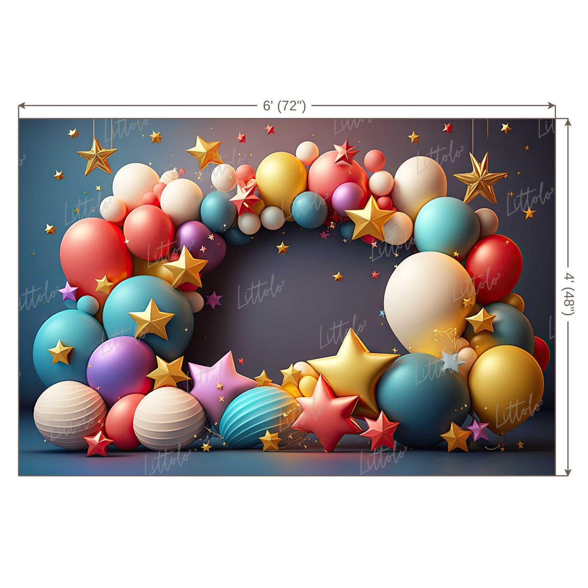 LB0623 Balloons Garland Star Backdrop