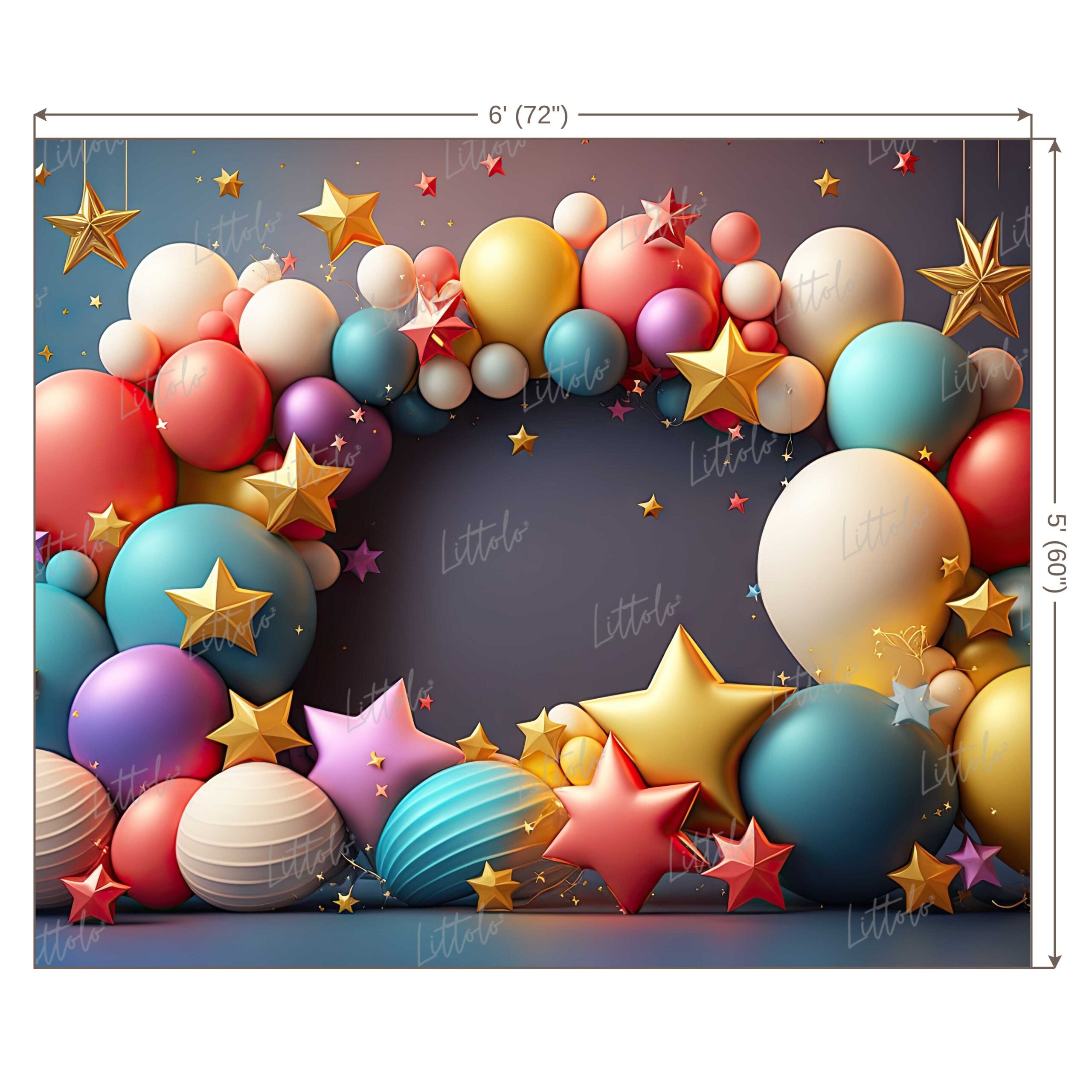 LB0623 Balloons Garland Star Backdrop