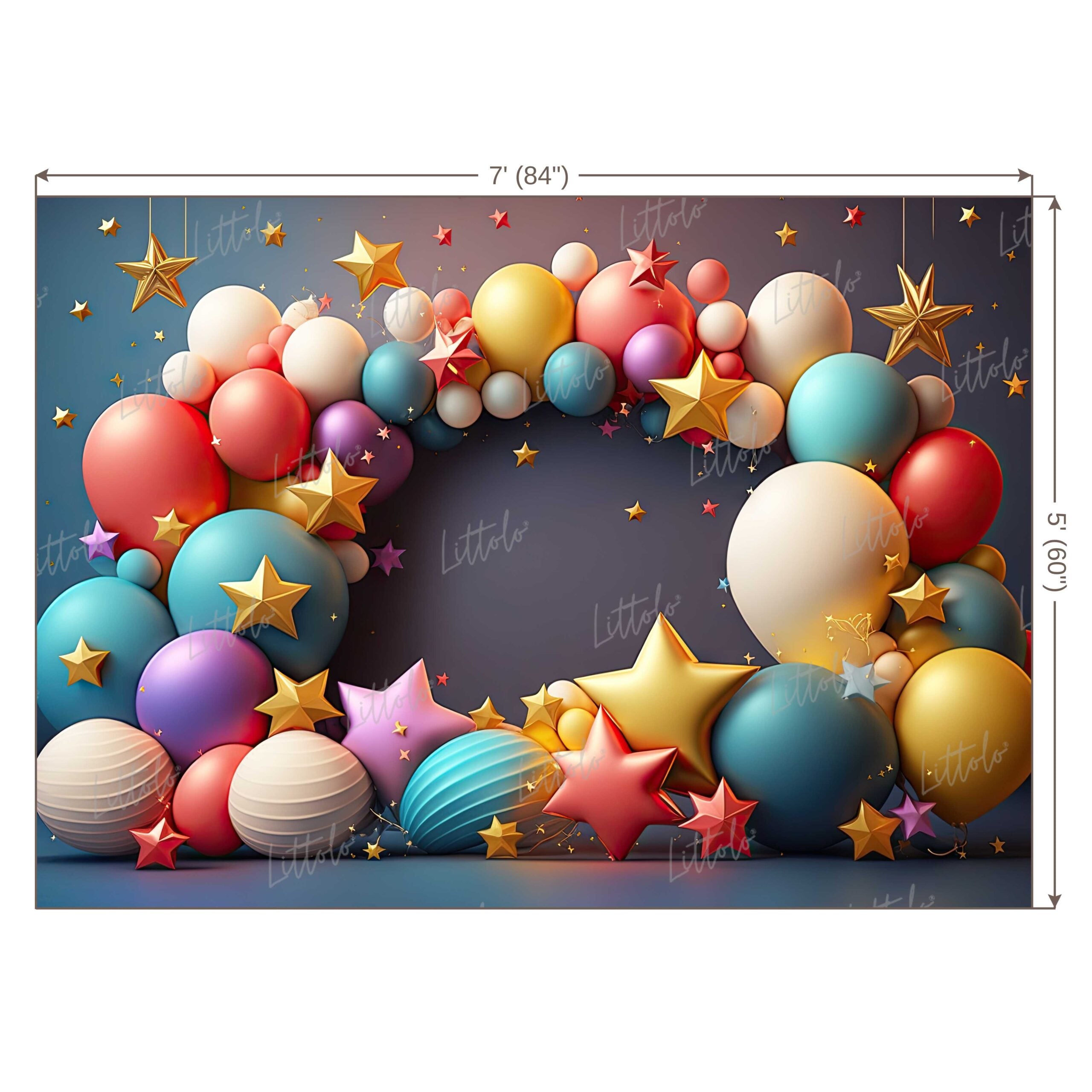 LB0623 Balloons Garland Star Backdrop