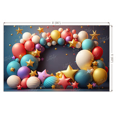 LB0623 Balloons Garland Star Backdrop