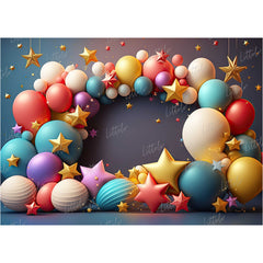 LB0623 Balloons Garland Star Backdrop