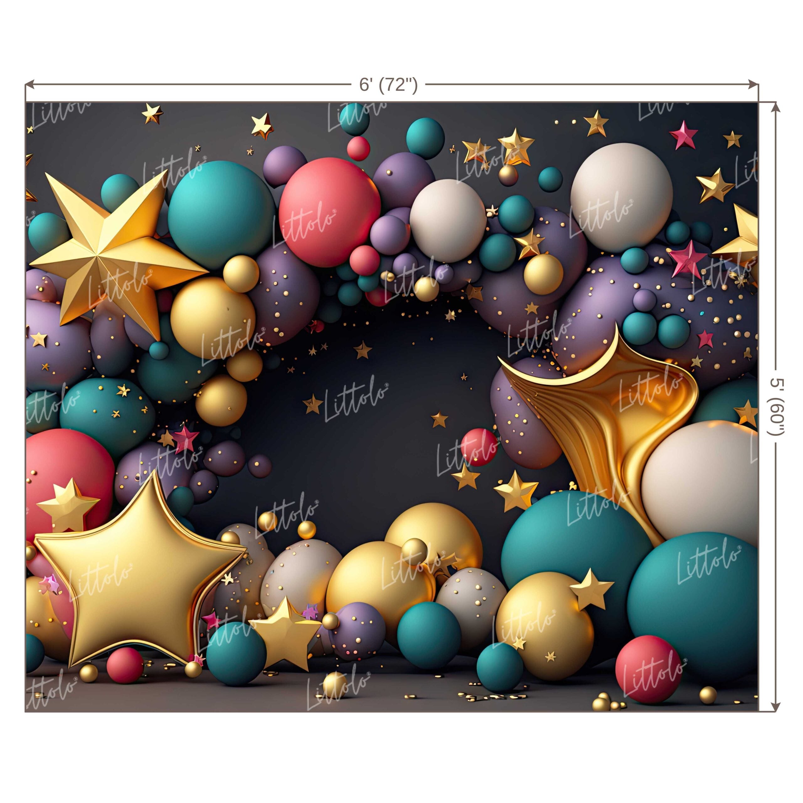 LB0624 Balloons Garland Star Backdrop