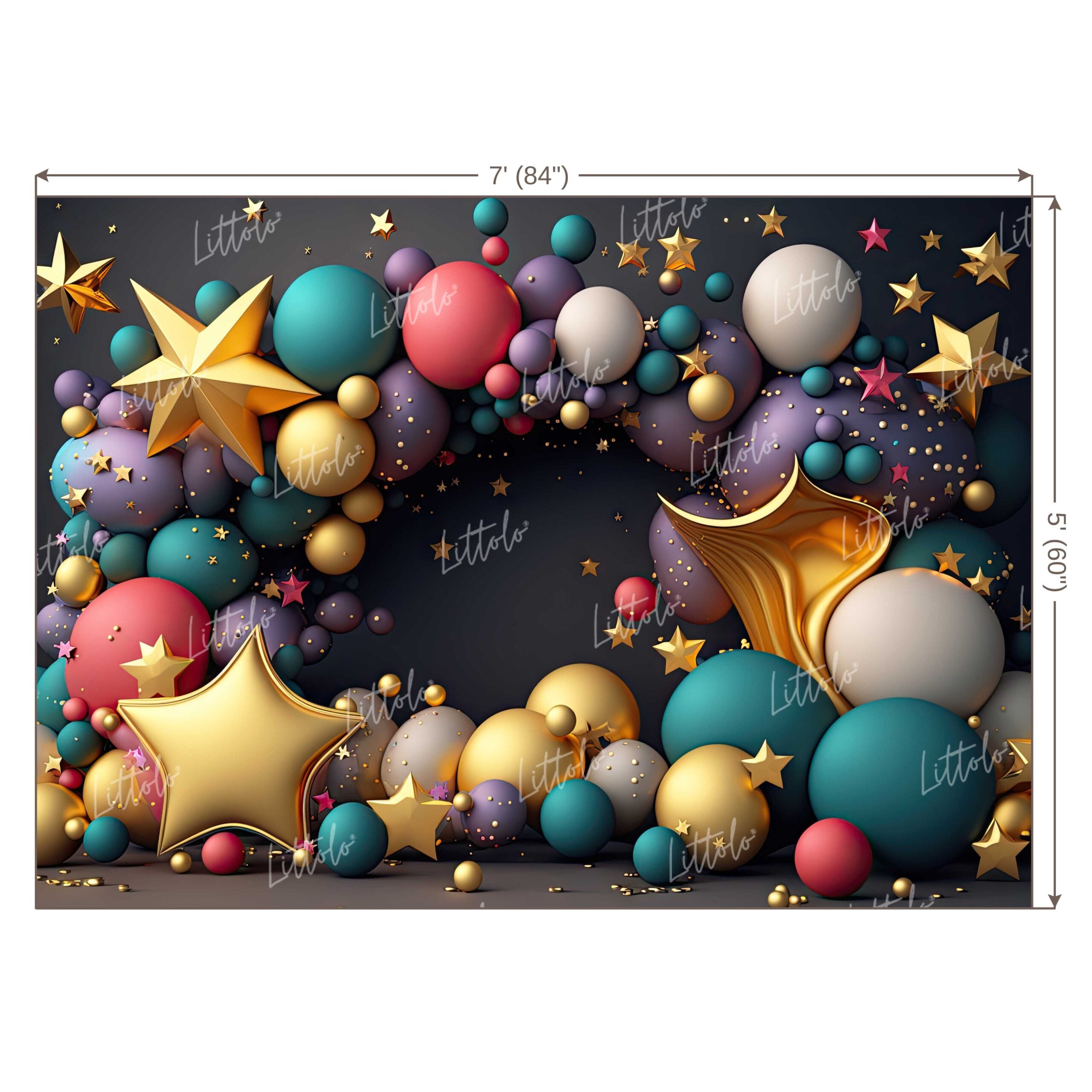 LB0624 Balloons Garland Star Backdrop