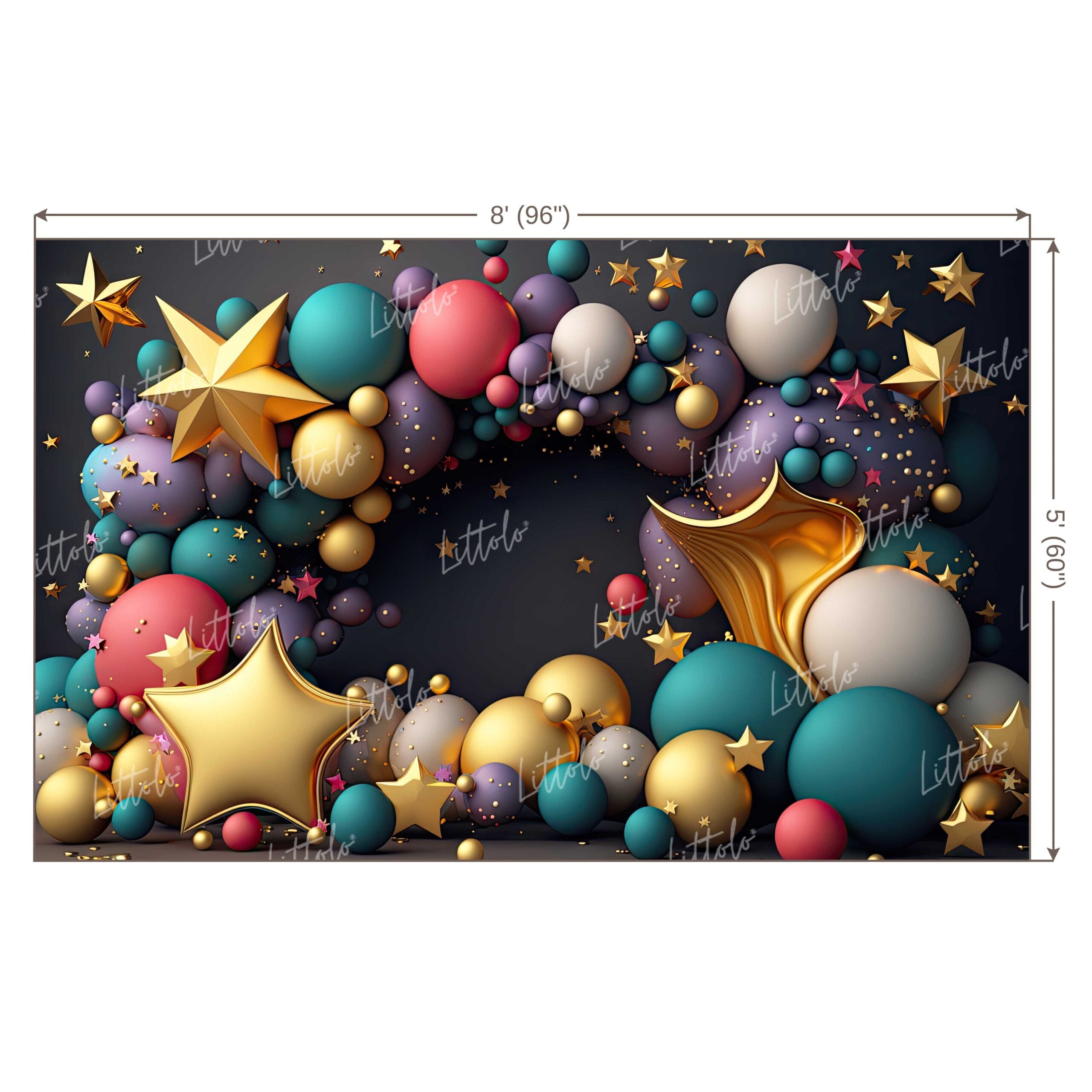 LB0624 Balloons Garland Star Backdrop