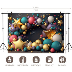 LB0624 Balloons Garland Star Backdrop