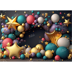 LB0624 Balloons Garland Star Backdrop