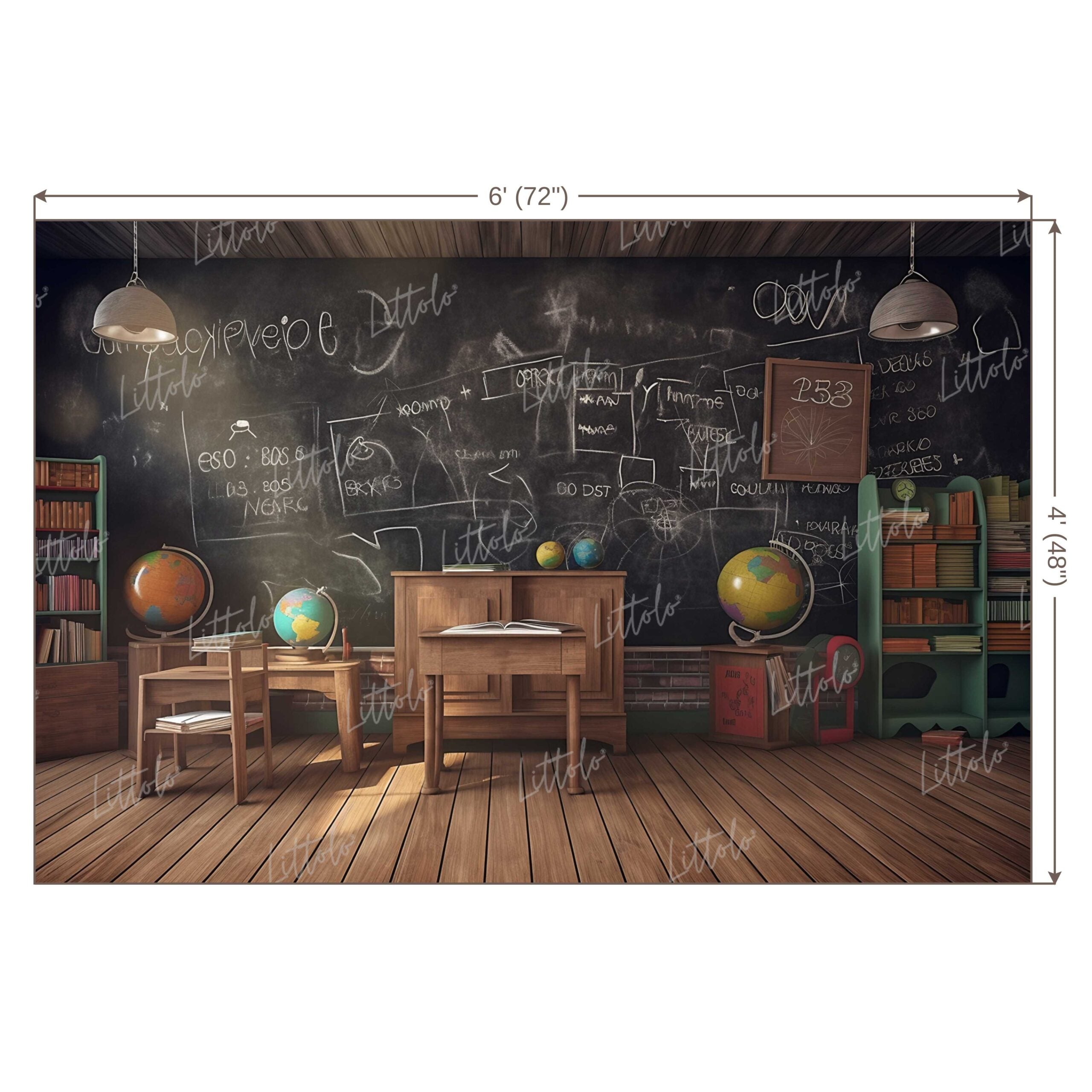 LB0625 Back to School Chalk Board Backdrop