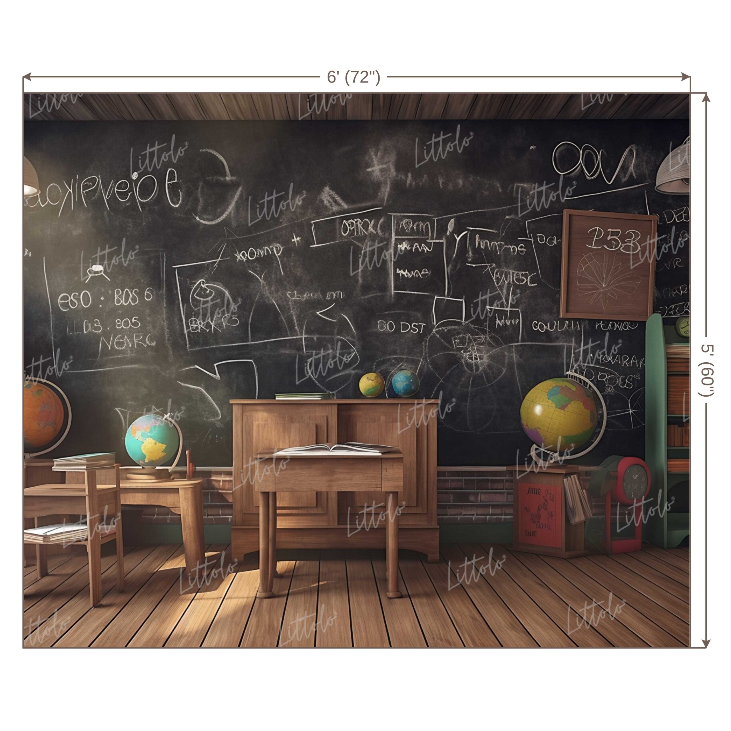 LB0625 Back to School Chalk Board Backdrop