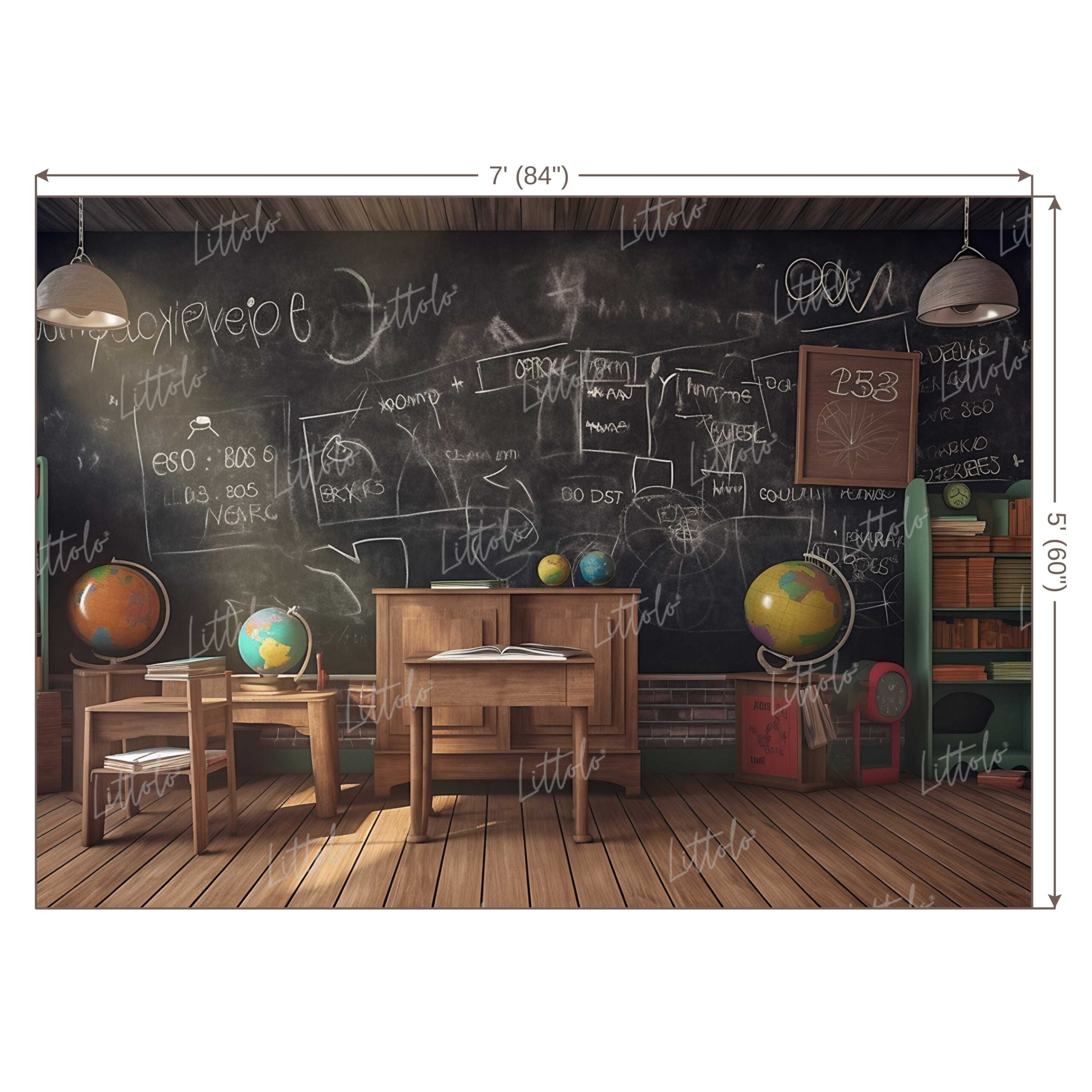 LB0625 Back to School Chalk Board Backdrop