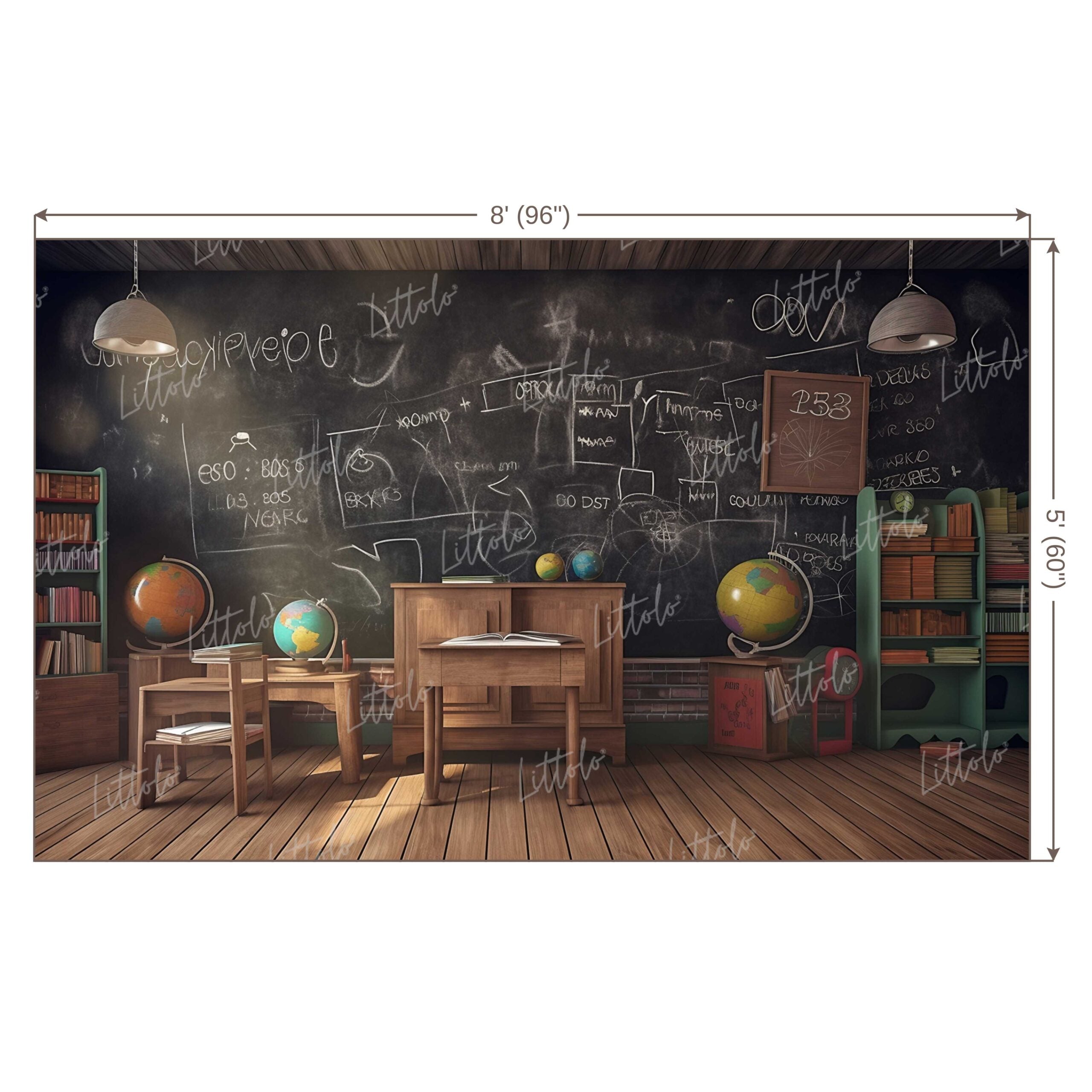 LB0625 Back to School Chalk Board Backdrop