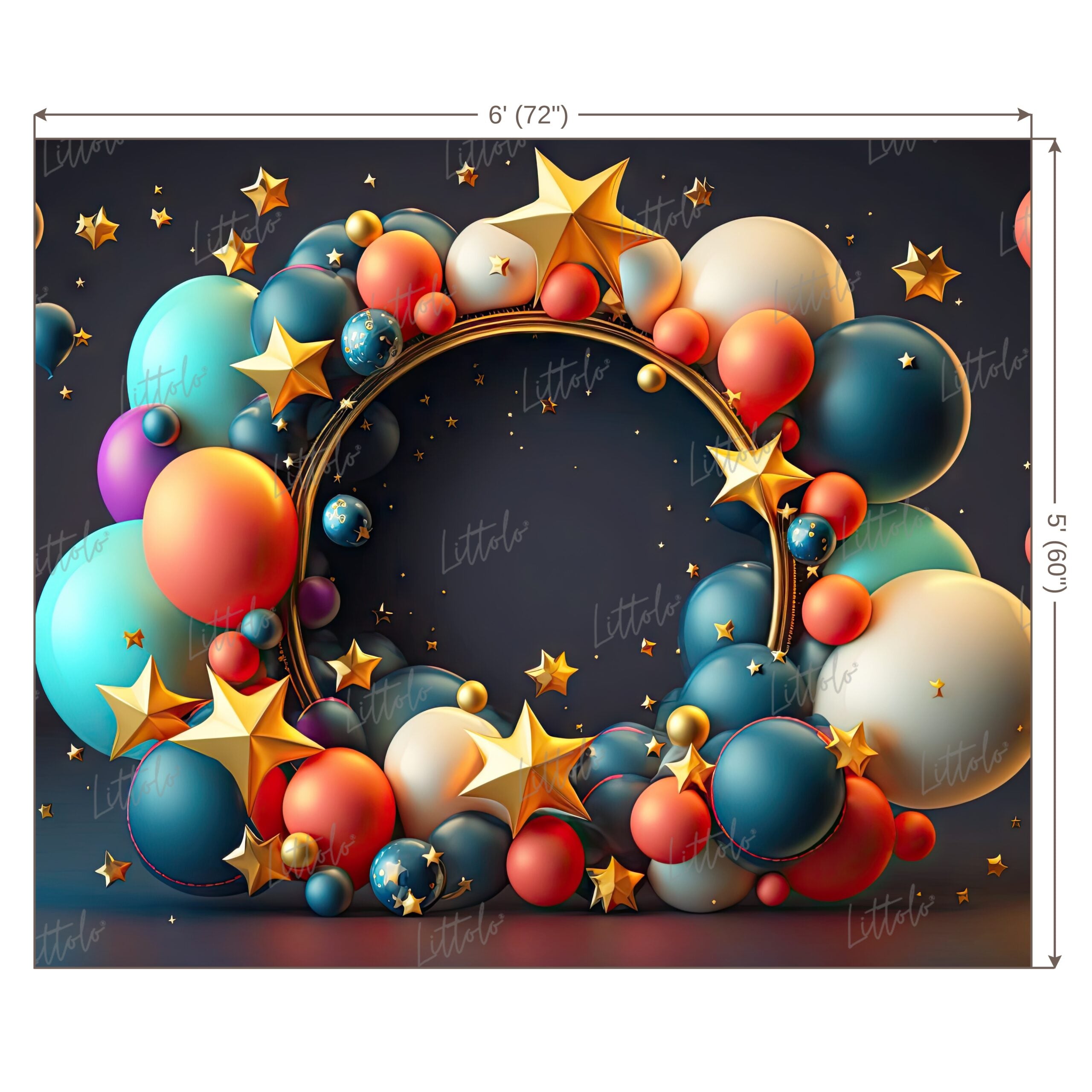 LB0628 Balloons Garland Star Backdrop