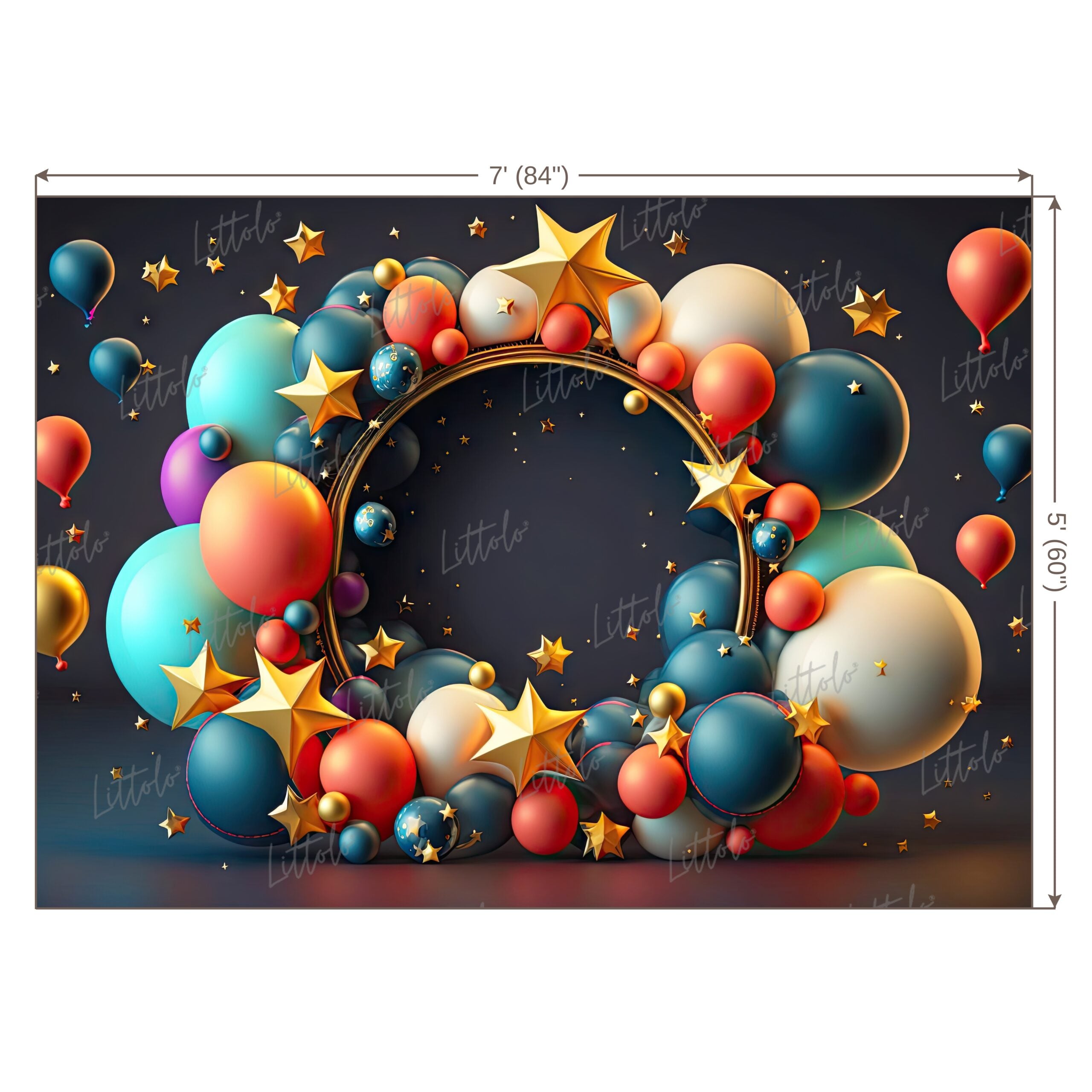 LB0628 Balloons Garland Star Backdrop