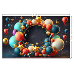 LB0628 Balloons Garland Star Backdrop