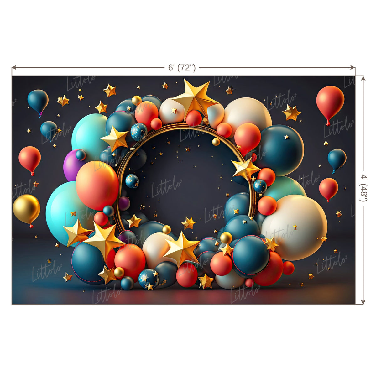 LB0628 Balloons Garland Star Backdrop